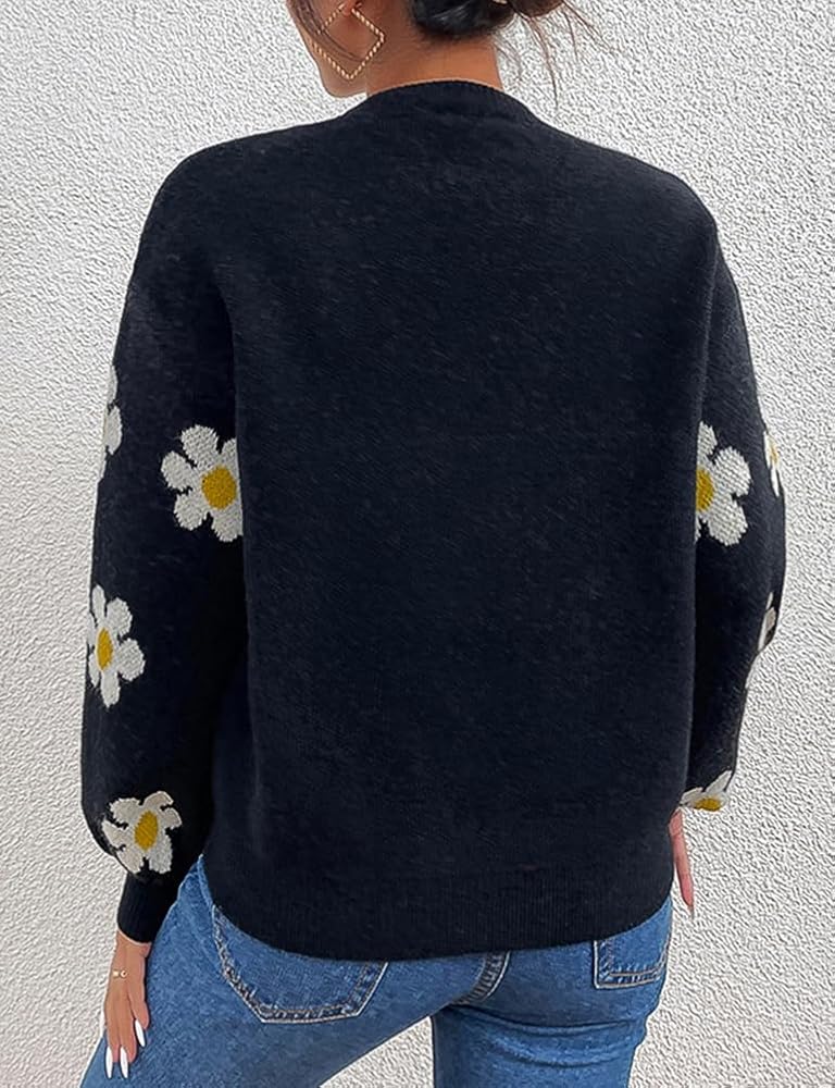 Black Floral Sweatshirt
