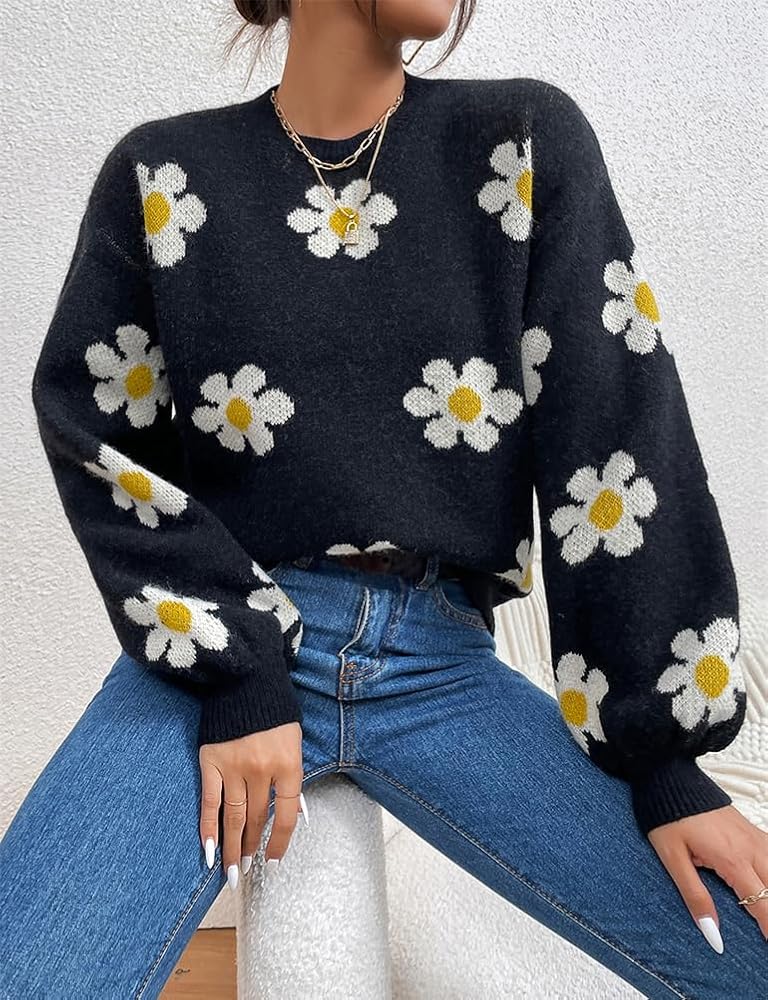 Black Floral Sweatshirt