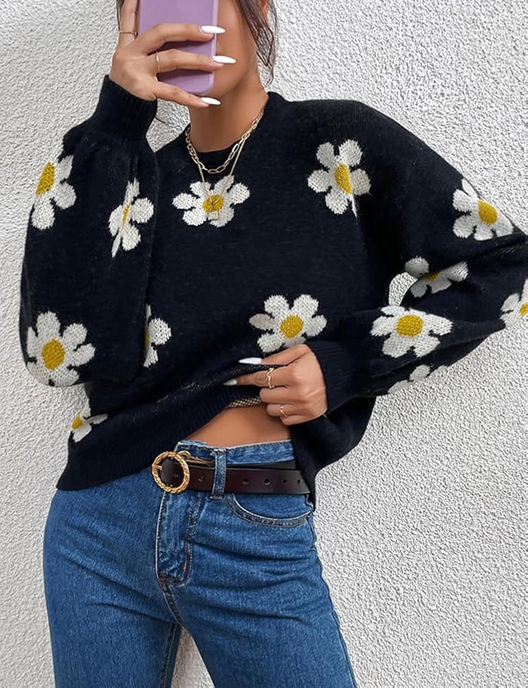 Black Floral Sweatshirt