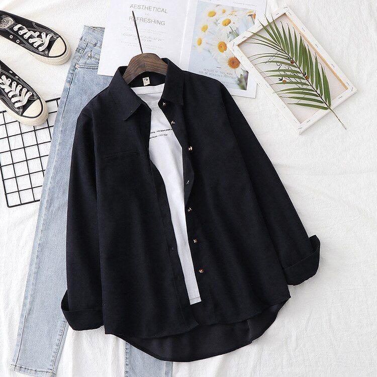 black button down shirt with iceblue wideleg jeans