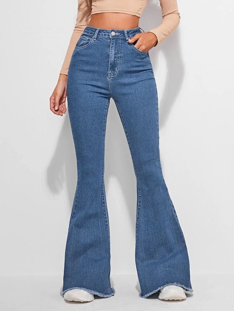 midblue bell bottom jeans