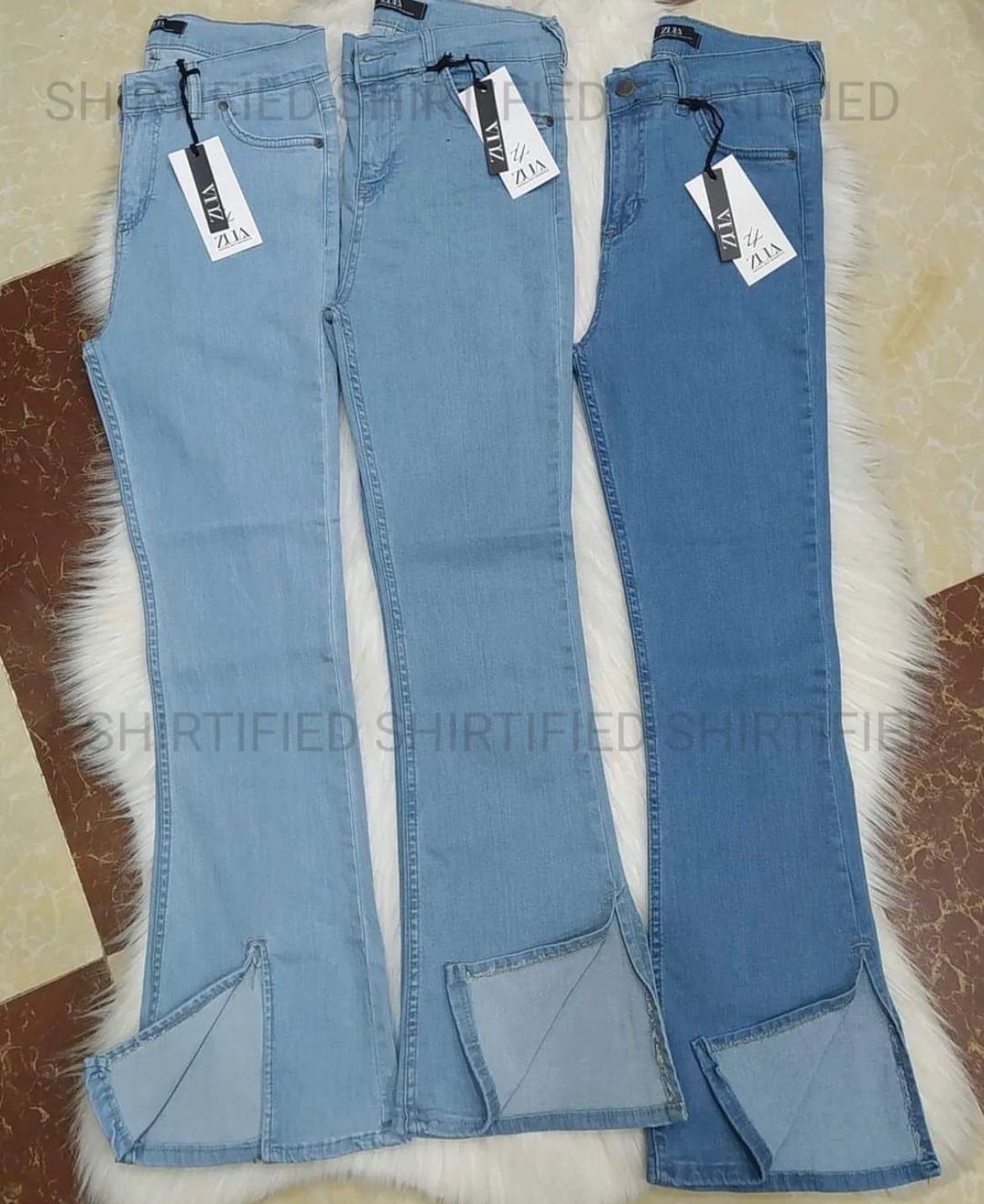 side slits bell bottom jeans