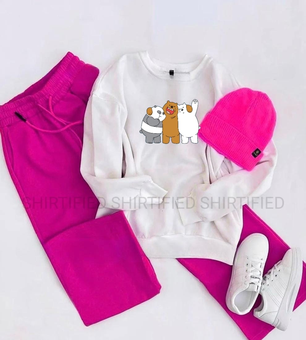shocking flapper with white sweatshirt 3 bears