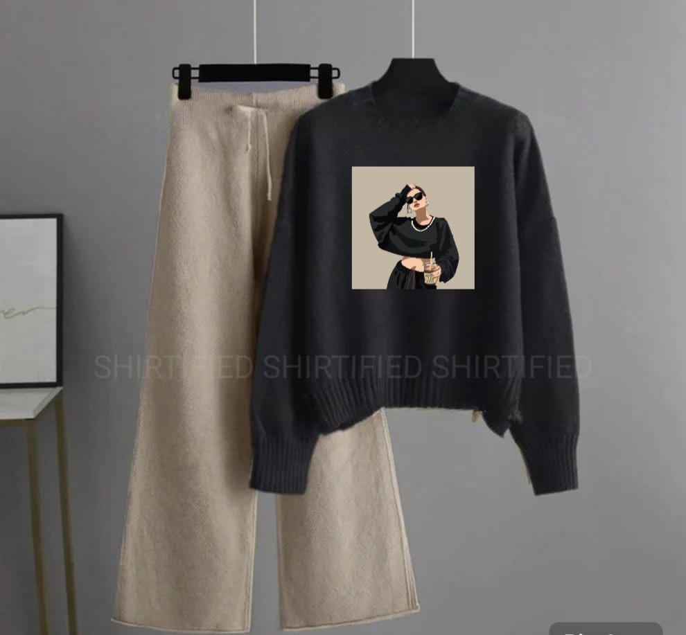 black sweatshirt selfie girl with beige flapper plain