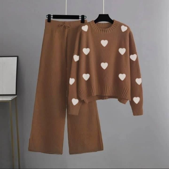brown tracksuit with (white hearts)