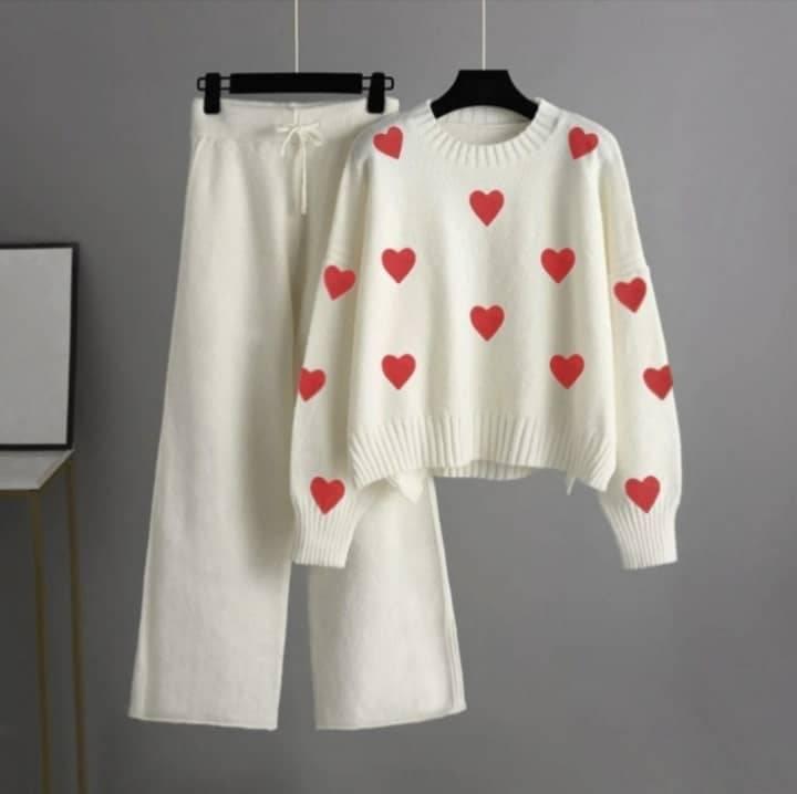 white tracksuit with (red hearts)