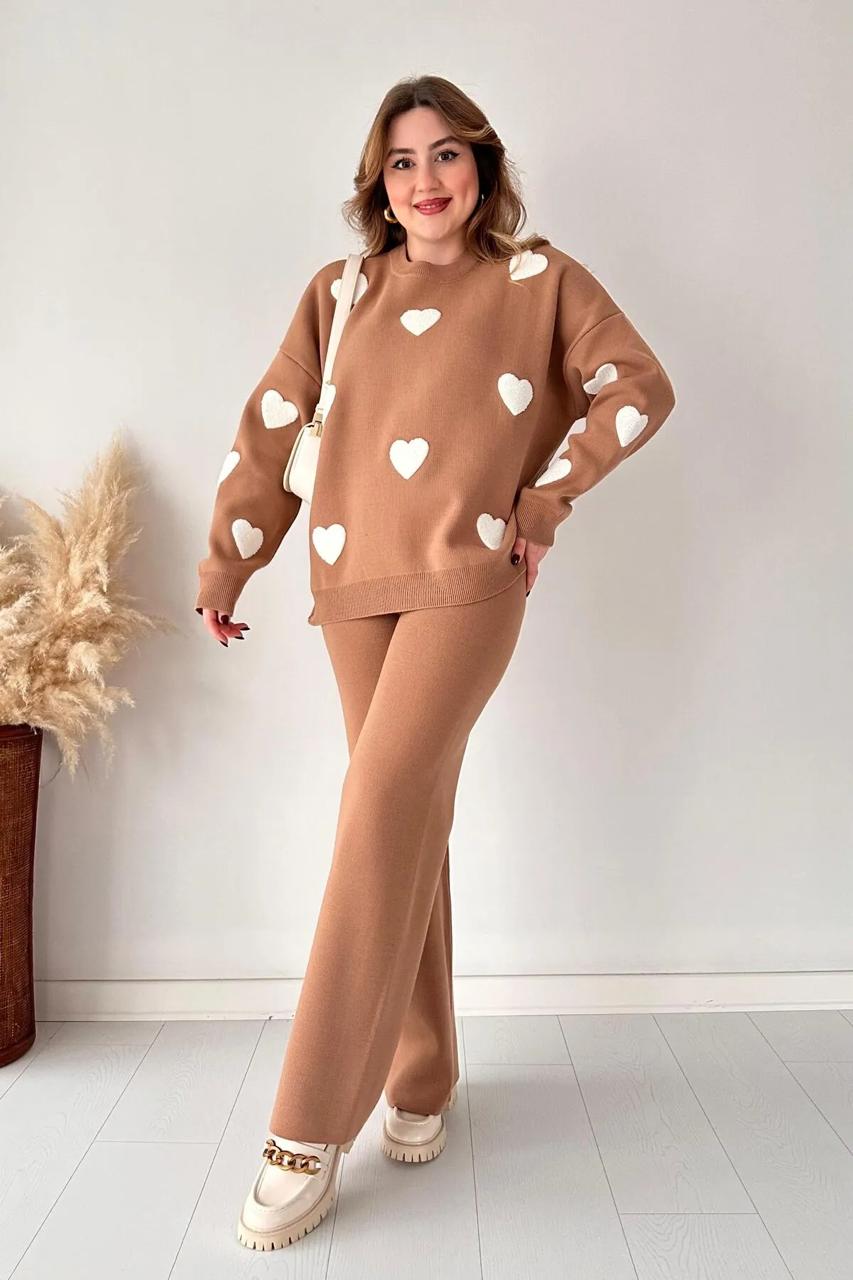light brown tracksuit with (white hearts)