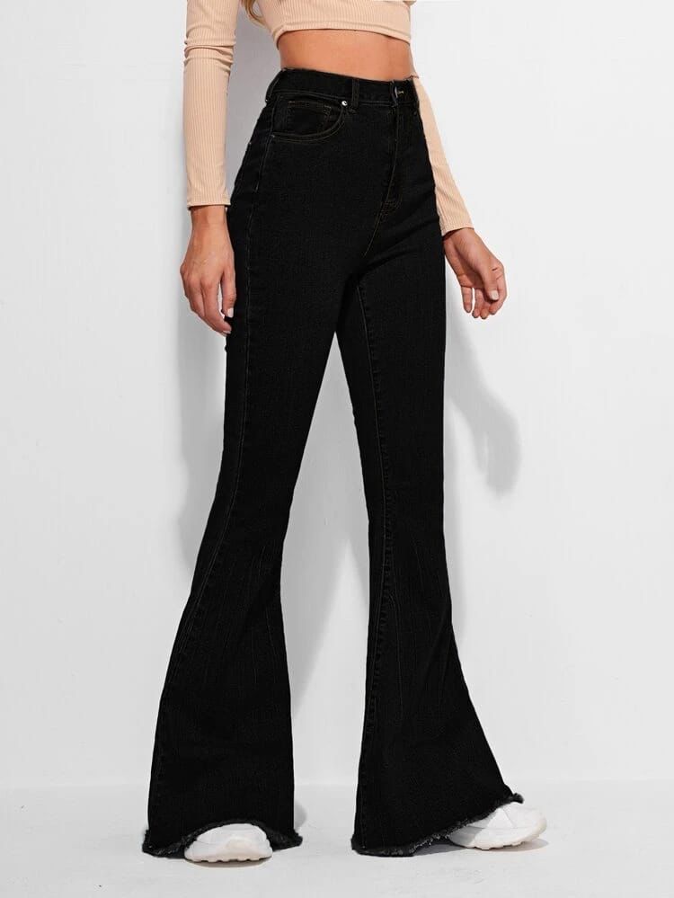 Black high waisted Bell Bottom Jeans