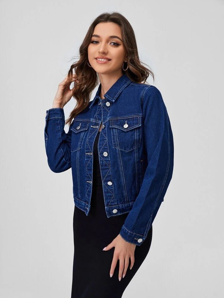 Dark Washed Full Length Denim Jackets