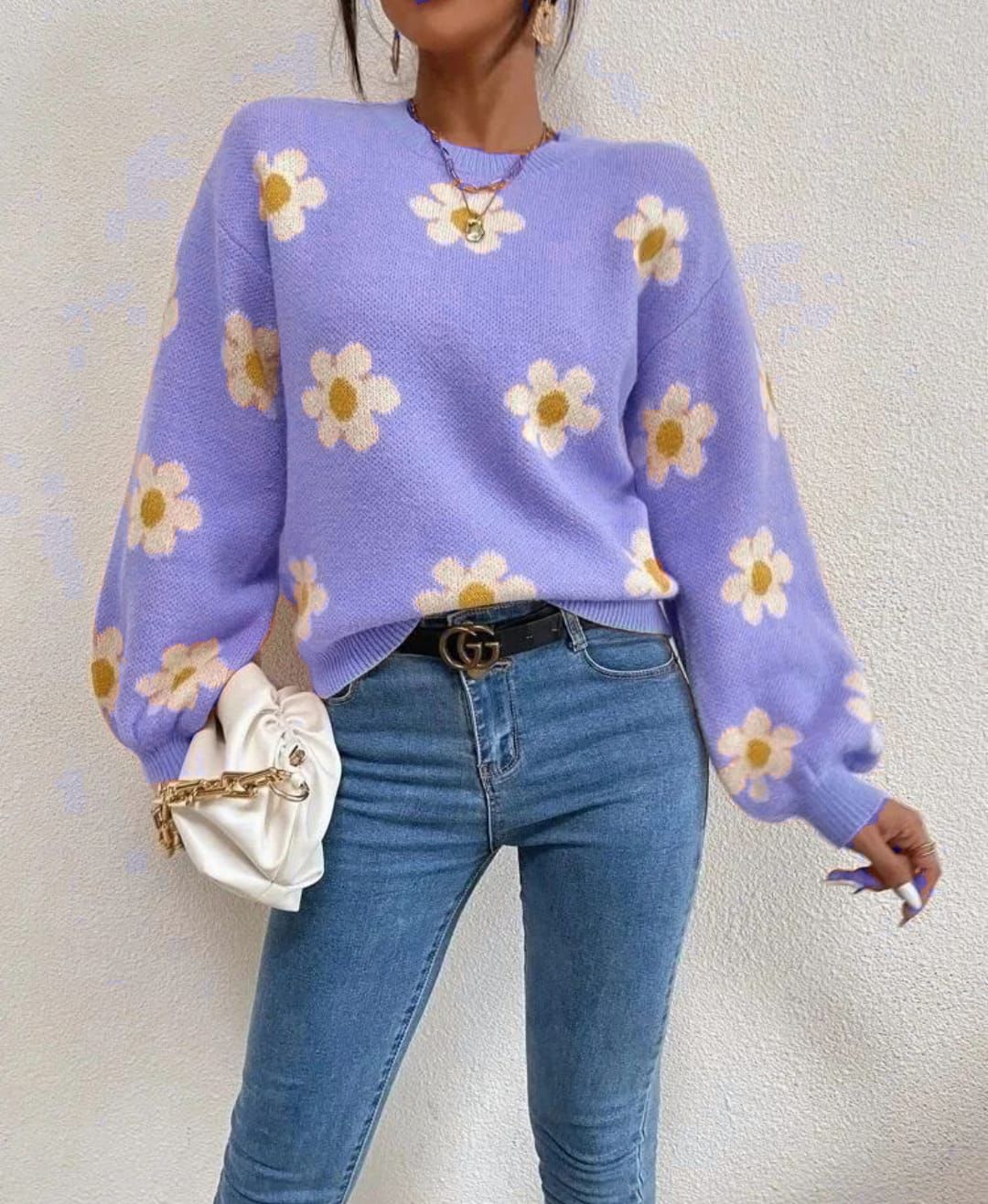 Lilac Floral Sweatshirt