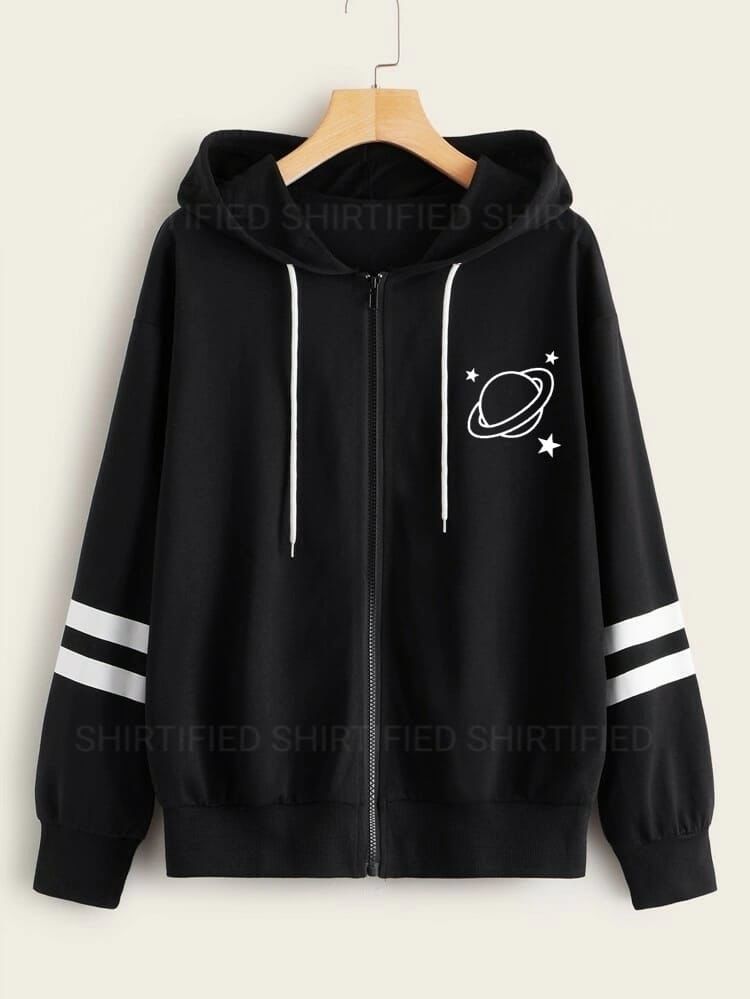Black Zipper saturn stripes