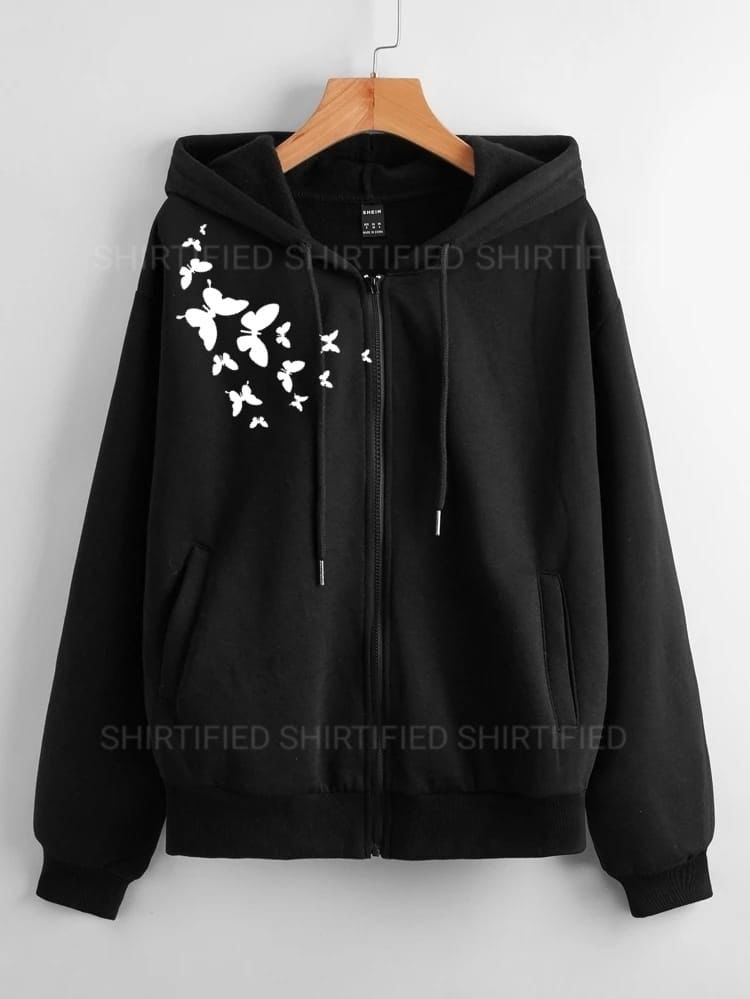 Black Zipper shoulder butterfly