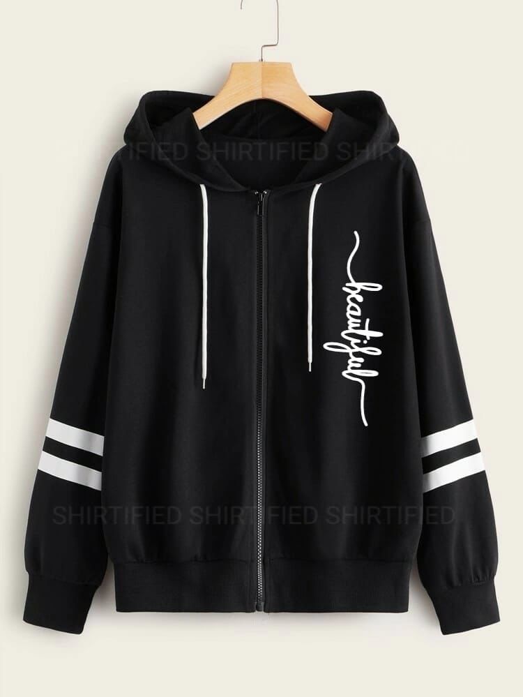 black zipper beautiful stripes