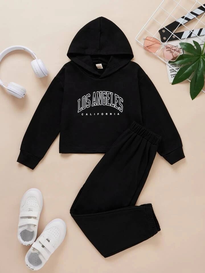 black hoodie california with black trouser