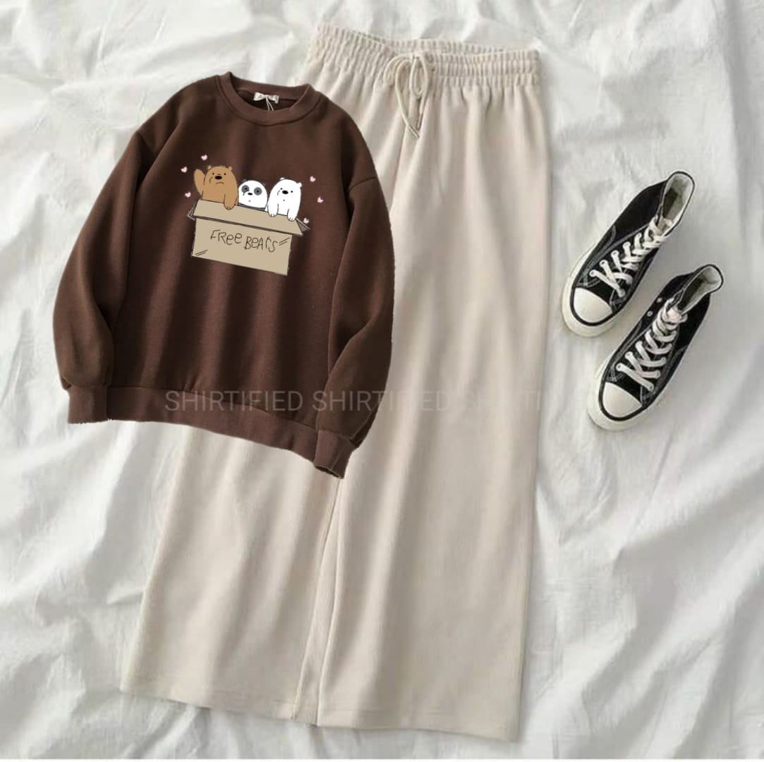 beige flapper with brown sweatshirt free bears