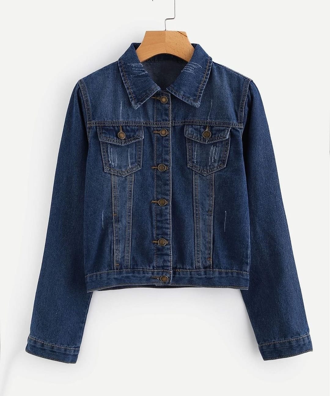 Dark Washed Cropped Denim Jacket