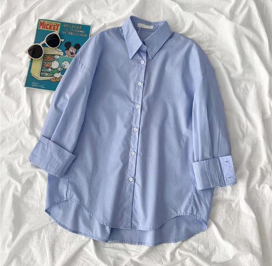 skyblue button down shirt