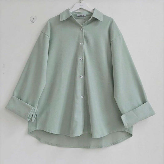 seagreen button down shirt