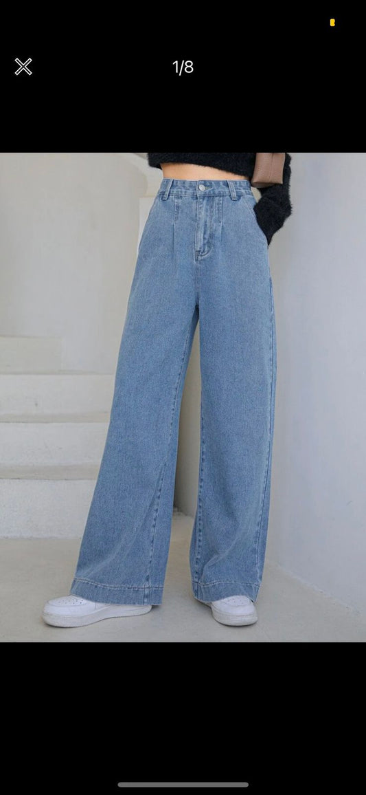 light washed wide leg jeans