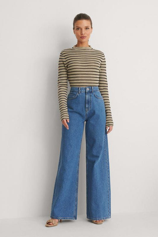 midblue wide leg jeans