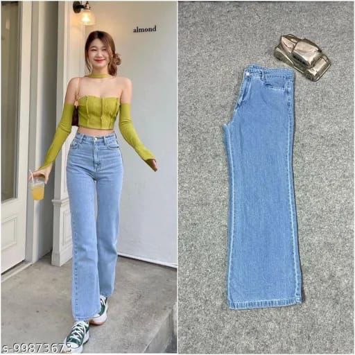 skyblue wide leg jeans