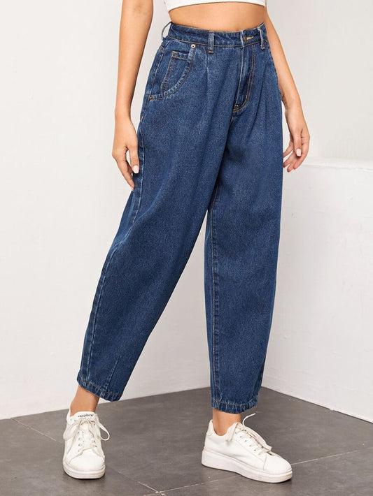 dark blue mom jeans