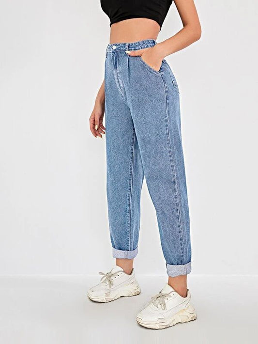 acid washed mom jeans