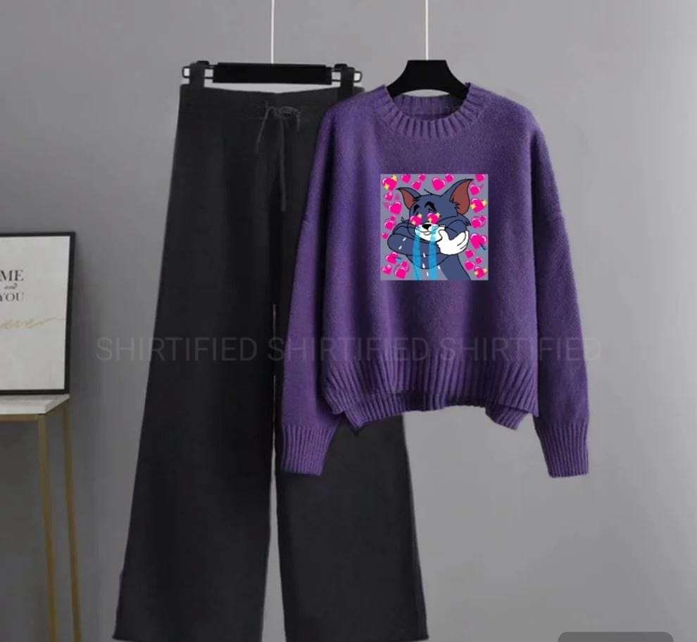 black flapper plain with dark purple sweatshirt aesthetic tom
