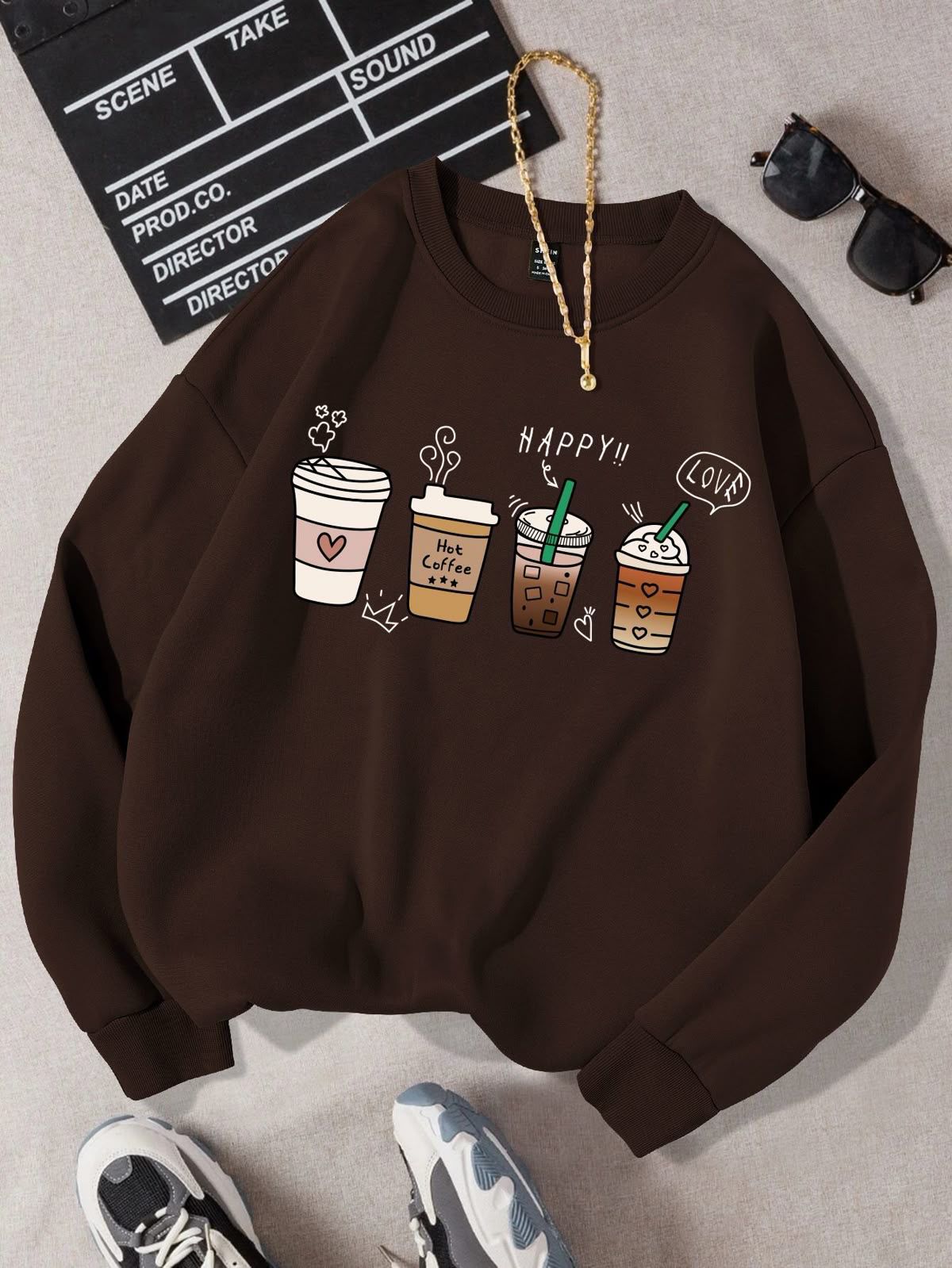 brown sweatshirt but first coffee