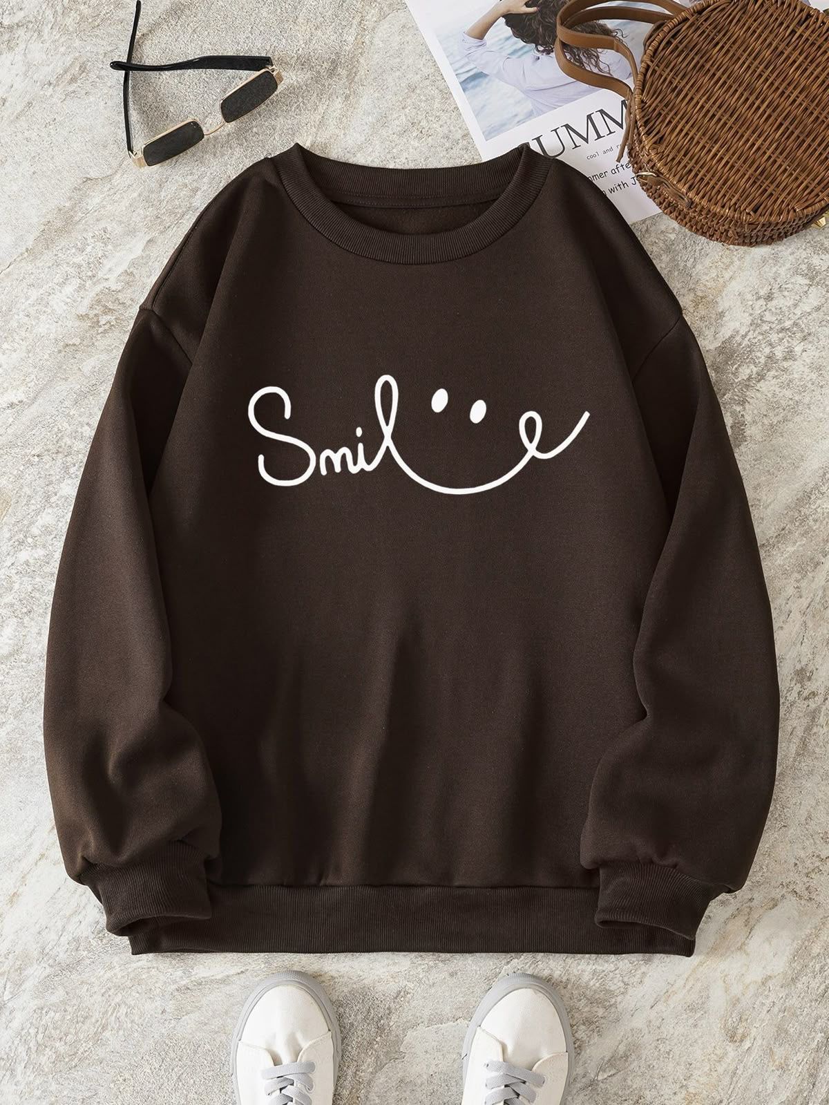 brown Smile SweatShirt