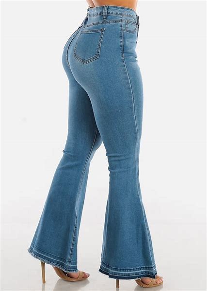 Mid Washed Bell Bottom Jeans