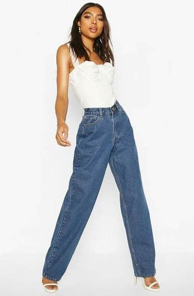 Dark Washed Mom Jeans