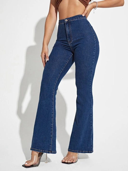 Dark Blue Bell Bottom Jeans