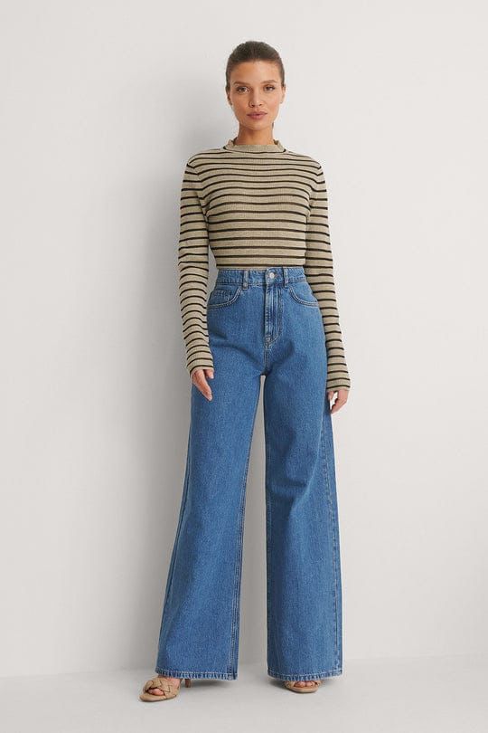 Mid Washed Wide Leg Jeans