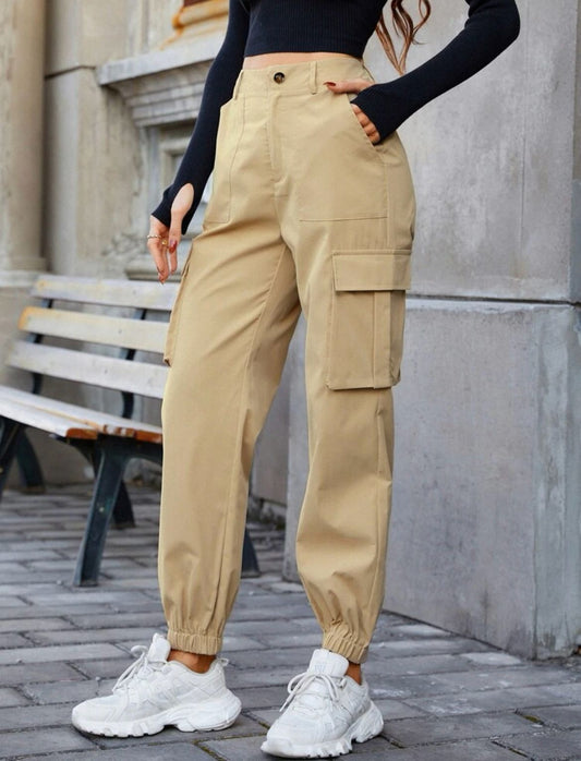 Beige Cargo Pants