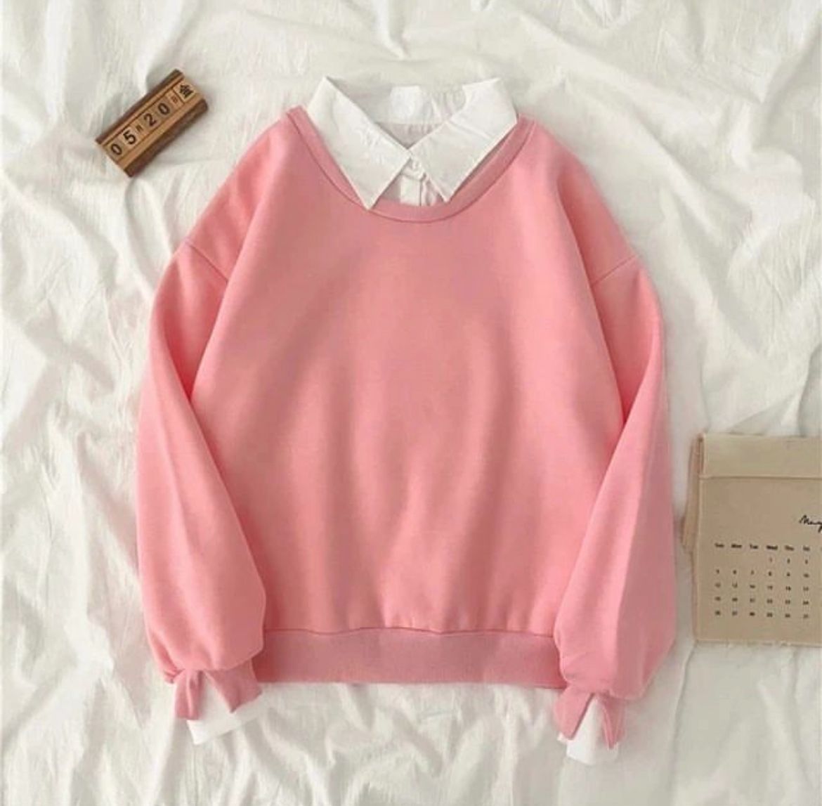 Pink Collared Sweatshirt