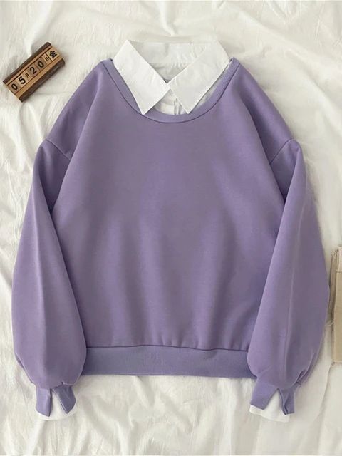 Lilac Collared Sweatshirt