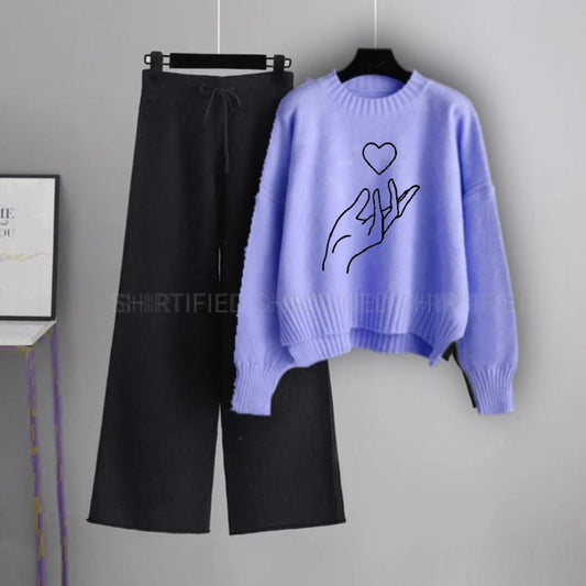 black flapper with lilac love charm sweatshirt