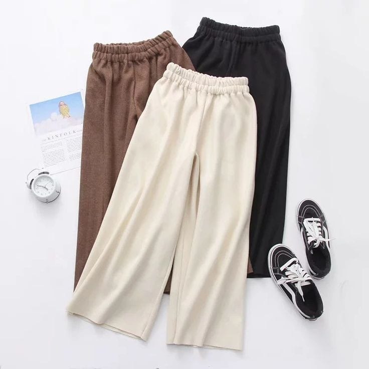 Beige Wide Leg Trouser