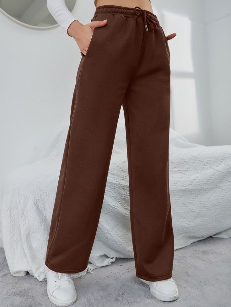 Brown  Wide Leg Trouser